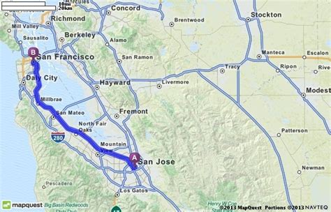 distance to san francisco california|san jose to francisco mileage.